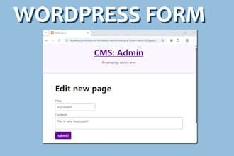 create a custom wordpress form