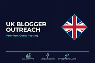 do manual UK blogger outreach and secure a premium guest post placement