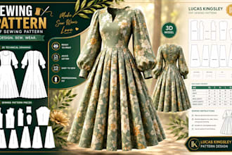 create sewing pattern, clothing pattern, PDF sewing pattern and ready apparel