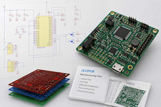 design electronic schematics and prepare pcba files for jlcpcb manufacturing pcb