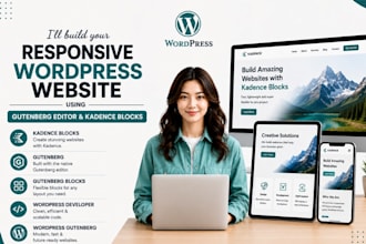 build responsive wordpress website using gutenberg editor and kadence blocks