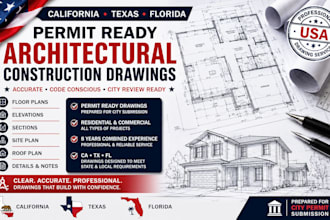 draft permit ready california texas florida architectural construction drawings