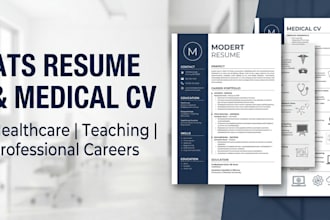 write ats healthcare resume, medical CV for nursing, pharma, biotech and teacher