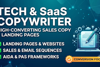 write high converting tech copy and sales landing pages