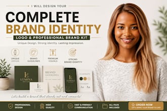 design your complete brand identity, logo, and professional