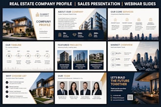 design real estate company profile sales corporate slide presentation webinar