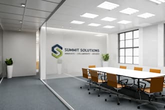 design corporate office wall signage, acrylic logo, reception sign design
