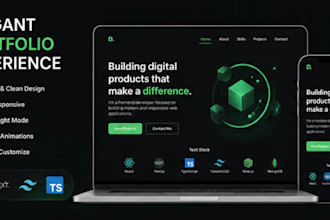 build a modern react landing page or portfolio website