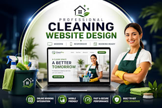 design cleaning service website with booking for cleaning business