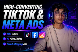 create scroll stopping tiktok, meta and ugc video ads