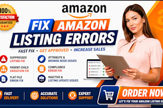 fix amazon listing error, amazon variation issue, andr estore suppressed product
