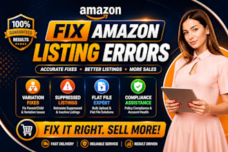 fix amazon listing errors, variations, flat file and suppressed listings