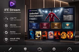 custom branded android iptv app with inbuilt vpn smart tv without source code