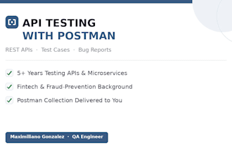 test your API with postman and deliver a detailed bug report