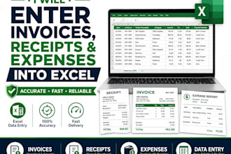 enter receipts and expenses into excel or quickbooks
