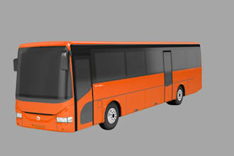do 3d bus modeling, 3d bus model, truck, bus modeling
