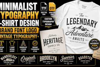 do minimalist typography t shirt design, brand, font logo, vintage typography