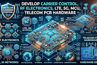 develop carrier control, rf electronics, lte, 5g, mcu, telecom pcb hardware