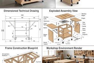 design professional woodworking plans, furniture shop drawings, cnc cut lists