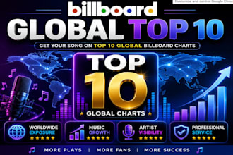 rank your song on top 10 global billboard charts