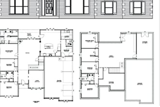 draft house plan plan blueprint and autocad 2d architectural drawings