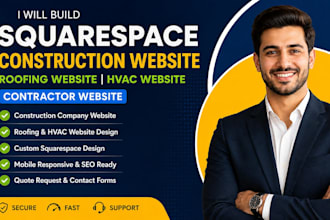 build squarespace construction website roofing hvac website for contractors