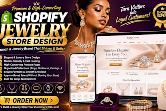 design shopify jewelry store, jewelry website, fashion dropshipping store