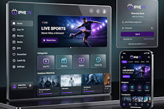 ios iptv app branding with logo web player with premium ui smart tv samsung app
