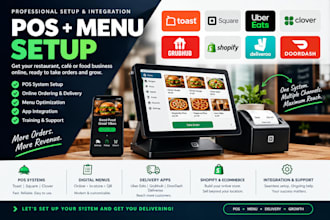 setup toast square uber eats clover grubhub shopify deliveroo doordash pos menu