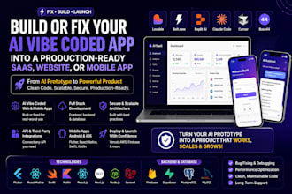 build or fix your ai vibe coded saas, website, or mobile app