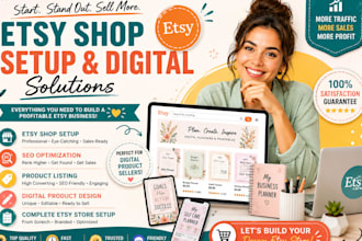 design etsy digital planner, etsy digital product etsy planner for etsy shop