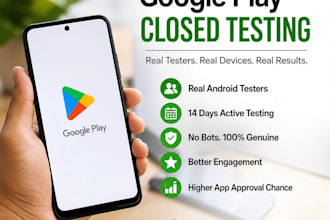provide real google play testers for closed testing