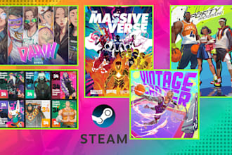 design custom steam capsule art, game cover art, steam banner, store page design