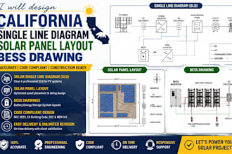 design california single line diagram solar panel layout bess drawing