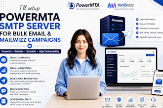 setup powermta SMTP server for bulk email and mailwizz campaigns