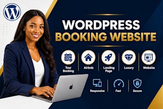 design wordpress booking, tour booking, landing page, luxury and airbnb website