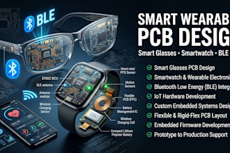 develop smart glasses, smartwatch and wearable pcb with ble and iot