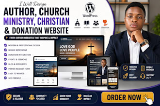 design author website, church website, ministry, christian and donation website