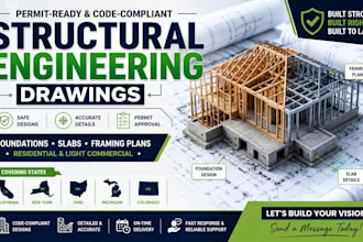 design structural engineering drawing for foundation slab and framing plans ca