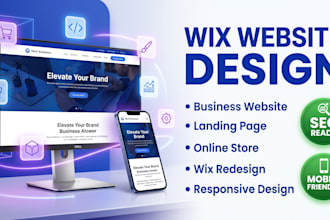 design a modern wix website, redesign wix website or wix online store