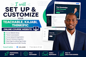 create online course website on thinkific teachable kajabi learnworlds and podia