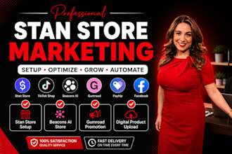 stan store setup beacons ai stan store marketing gumroad promotion stan store