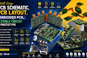 design pcb schematic, pcb layout, embedded pcb, flexible circuit and prototype