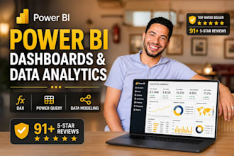 create professional power bi dashboards, reports, dax and power query
