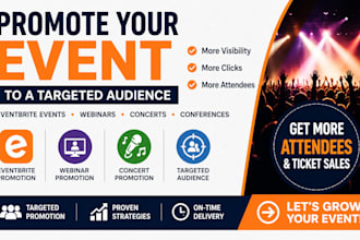 promote your eventbrite event, webinar, concert promotion to targeted audience