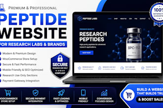 build premium peptide website for research peptide lab with payment gateway