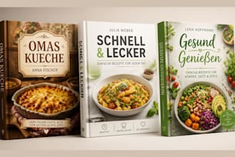 ein kochbuch oder rezeptbuch cover fuer KDP gestalten