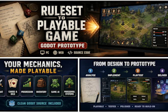 turn your ruleset or game idea into a playable godot prototype