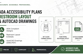 design ada accebility plans, restroom layout autocad drawings