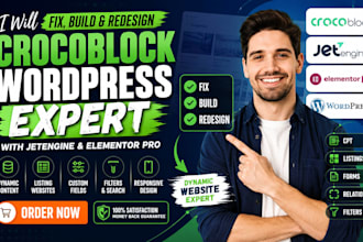 fix, build crocoblock website design wordpress website with crocoblock jetengine